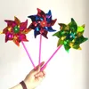 Colorful Novelty Toy Plastic Thin Slice Windmill Pinwheel Self Assembly Flower Wind Spinner DIY Gift for Children