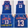 Harlem Globetrotters 13 Wilt Chamberlain Movie قمصان كرة السلة تخفيضات رخيصة الفريق اللون الأزرق جميع مخيط زي تشامبرلين جودة عالية