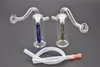 8 cm Blauwgroen Goedkope 10mm Mini Glas Olie Rig Bong Water Glass Bong met Kleurrijke 10mm Glas DownSem-oliekom voor roken