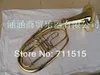 Golden Lacquer 3 Key Flat Bb Bass Tube French Horn Brand Musical Instrument With Mouthpiece And Nylon Case Free Shipping