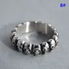 Nya ringar US Storlek 7-9 Gothic Lot Skull Vintage Biker Mäns Svart Punk Rostfritt Stål Ring Smycken För Män Kvinnor Lovers