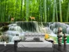 Aangepaste 3D Muurschildering Behang Bamboe Bos Water 3D Muur Muurschilderingen 3 D Woonkamer Slaapkamer Achtergrond Muur Niet-geweven behang