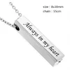 Custom-made a variety of names personality square cylinder ashes urn cremation funeral pendant necklace fashion jewelry valentines