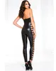 Pijama sexy para mujer Wetlook Spandex PVC Catsuit Mono Traje Traje Clubwear # T78