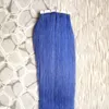 16 "18" 20 "22" 24 "26" Extensions de cheveux de bande de trame de peau humaine 40pcs Blue Tape dans les extensions de cheveux Remy Extensions de cheveux de bande droite 100g