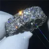 Mode Herz Form Ring 5A Klar Cz Stein Weiß Gold Gefüllt, Verlobung, Hochzeit Band Ring für Frauen Braut finger Schmuck