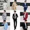 Solidny kolor koreański Slim Fit Casual Blazer Ratire Suit męski garnitur pojedynczy przycisk