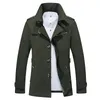 Leesbare Heren Trenchcoat Mode Designer Mannen Jas Herfst Slanke Merk Winter Heren Jas Katoen Windjack Mannen Trench 4XL