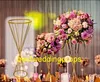 Grand et grand bougeoir décoratif plaqué or, support pour fleurs de mariage, best0351