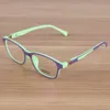 Dzieciowe okulary dla dzieci elastyczne TR90 gładkie okulary rama optyczna recepta okulary ramy dziewczęta chłopcy różowe okulary patchworkowe 2268981