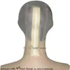 Transparent Sexy Latex Hood Costume Accessories With Feet Bag Zip At Back Without Nostril Open Rubber Mask 0205213N