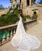 Full Lace A-Line Wedding Gowns Champagne Lining with Detachable Train Over Skirt Sweetheart Neck Spring Fall Bridal Dress for Wedding