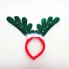 Noel Süslemeleri Noel Boynuz Saç Bantları Kırmızı Dokuma Kafa Tatil Parti Doğum Günü Partisi Malzemeleri WX9-756