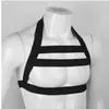 Siyah Beyaz Erkekler Lingerie Naylon Halter Backless Elastik Vücut Göğüs Koşum Kostüm Kemer Şekillendirme