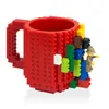 Vente chaude Creative 350 ml Verres Blocs De Construction Tasses DIY Tasse À Café Bloc Puzzle Tasse Personnalité Tasse À Eau Build-On Brique Lait Tasse Cadeau