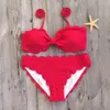 2018 Nouveau Bow Bikini Saint-midi de maillot de bain massif de maillots de bain noir rouge rose