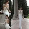 Vestido de Noiva Berta Mermaid Dresses Spring Summer Neck High Long Long Long Lace Lace Backless Bridal