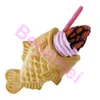 Små Business Commercial Mini Ice Crea Cone Maker Machine / Electric Glass Taiyaki Maskinpris