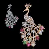 Elegant Multi Color Rhinestone Peacock Animal Brooches For Women Wedding And Party Jewelry Accessories Bridal Pins Pins,