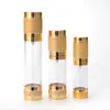 15 30 50 ML Bottiglia vuota per pompa a vuoto airless per contenitore ricaricabile Crema cosmetica Lozione Siero Liquido oro e argento
