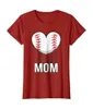 Women's T-shirts Womens Funny Softball Mom T-Shirt Ball Mom Softball Baseball Tee blue grey orange red color