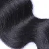 Brazylijska fala ciała ludzkie dziewicze włosy tkaczy się z koronkową czołową czołową czołową 13x4 Naturalny kolor