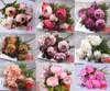 2PCS 18 Colors 13 Heads Bunch 50cm Peony Silk Fake Flowers Artificial Plants Wedding Centerpieces Party Flower Wall Decoration