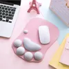 Mais novo 3D Dos Desenhos Animados Mouse Pad Bonito Garra Do Gato Espessamento Laptop Almofada de Proteção de Descanso de Pulso Silicone Anti-skid Ratos Pad Esteira de Apoio Do Escritório