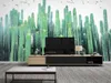 オリジナルの北欧の手描きのサボテン熱帯の植物テレビの背景の壁の絵