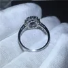 Gioielli reali Principessa Diana Anello in argento sterling 100% reale 925 Blu 5A Zircone Cz Anelli di fidanzamento per fedi nuziali per donne Bridal254e