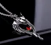 free shipping Japanese and Korean retro punk Wolf totem Wolf head necklace titanium steel set with diamond personality fashion men hang acce
