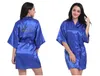Kadınlar039S Bronzing Toz Kısa Kimono Robe Satin İpek Nedime Düğün Cüppeleri Mektuplar Altın Glitter Baskı Hizmetçisi Sleepw4007295