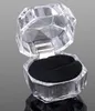 Smyckespaketlådor Ring Holder Earring Display Box Akryl Transparent Wedding Packaging Lagring Box Cases3252866