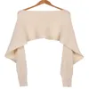 Women Sweater Autumn Winter Warm Sexy V Neck Wrap Chunky Knied Sweaters Off Shoulder Long Sleeve Female Loose Oversize Scarf