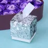 10 pçs / lote Criativo Glitter Quadrado Caixa de Doces Papel Lantejoulas De Pó De Casamento Sugar Presente Embalagem Sacos De Festa De Festa