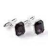 Boutons de manchette de luxe pour hommes et femmes Zircon violet cristal marque de mode bouton de manchette chemise française de haute qualité bouton de manchette