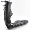 Wonderheel cadenas bottes à la cheville talons compensés 18cm / 7 "BALLET bottes courtes fétiche à talons hauts bottes de laçage de défilé de mode