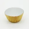 Gorąca Sprzedaż Złoto Srebrny Folia Papier Cupcake Wkładki Pure Color Cup Cupers Cake Cake Dekorowanie Narzędzia Pieczenia Kubki