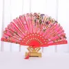 Hot Templing Floral Chinese Silk Dancing Fani Dla Kobiet Składane Ręczne Przenośne Wentylatory Dla Wedding Plastic Wentylator 10 sztuk / partia