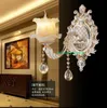 European Crystal Wall Lamp Zinc Alloy Living Room Background Warm Bedroom Bedside Lamp Corridor Jade Light