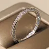 Sevimli Victoria Wieck Lüks Jewlery 925 Ayar Gümüş Corss Band Açacağı Beyaz Safir CZ Elmas Kadınlar Düğün Parti Yüzükler Lovers'Gift için