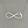 Personalized 3 Names Heart Infinity Necklace, Custom Infinity Nameplate, Personalized Infinity Necklace, Gift for Mom