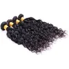 Cheveux humains vierges péruviens 5 pièces / lot vague d'eau noir naturel 10-28 pouces faisceaux humides et ondulés trames de cheveux péruviens 5pcs un ensemble