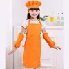 Children Baby Kids Apron Sleeves Hat Set Big Pocket Kitchen Baking Painting Cooking Craft Art Bib Apron