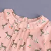 Nuove neonate T-shirt 2018 Autunno manica lunga Top Abbigliamento per bambini Casual Cotton Deer Print T-shirt Toddler Baby Girl Tees Abbigliamento per bambini