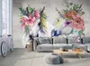 Décor à la maison fond Tv brique papier peint Simple aquarelle fleur cheval personnalisé Photo papier peint salon chambre Papel de Parede 3D