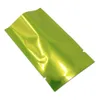 100 stuks 12x18cm groene aluminiumfolie open verpakking zakken food grade vacuüm mylar verpakkingszakje hitteverzegelde koffie thee poeder St6490653