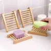 Livraison gratuite 100 PCS Naturel Bambou Porte-Savon En Bois Porte-Savon En Bois Porte-Savon De Stockage Porte-Savon Plaque Boîte Conteneur pour Bain Douche Salle De Bains