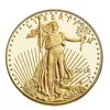 10 pcs Non magneitc Other Arts and Crafts In God trust American Freedom gold plated Liberty souvenir coin Home Decoraiton Collectible Gift