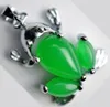 Vacker-grön-naturlig-jade-frog-tibet-silver-pendant-halsband-mode-gåva vacker-grön-natur-jade-frog-tibet-silver-pendan